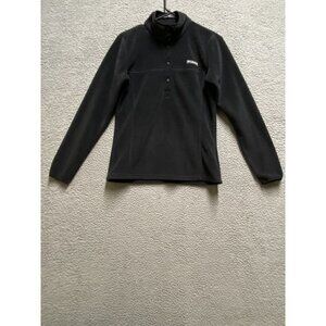 Columbia Sweatshirt Womens Extra Small Black Snap Fleece Pullover